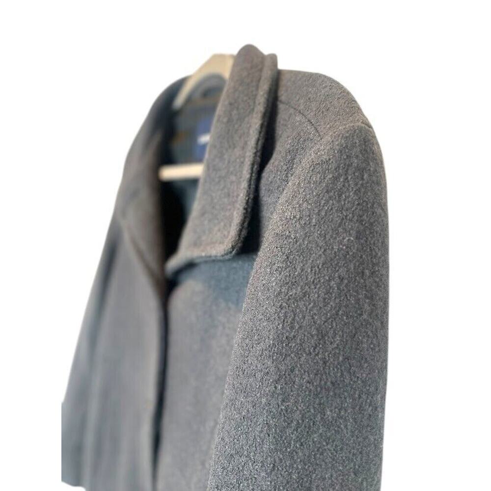 Lands' End Button Up Coat Jacket Womens Size 10 Grey Wool Blend Peacoat Office - Picture 4 of 6